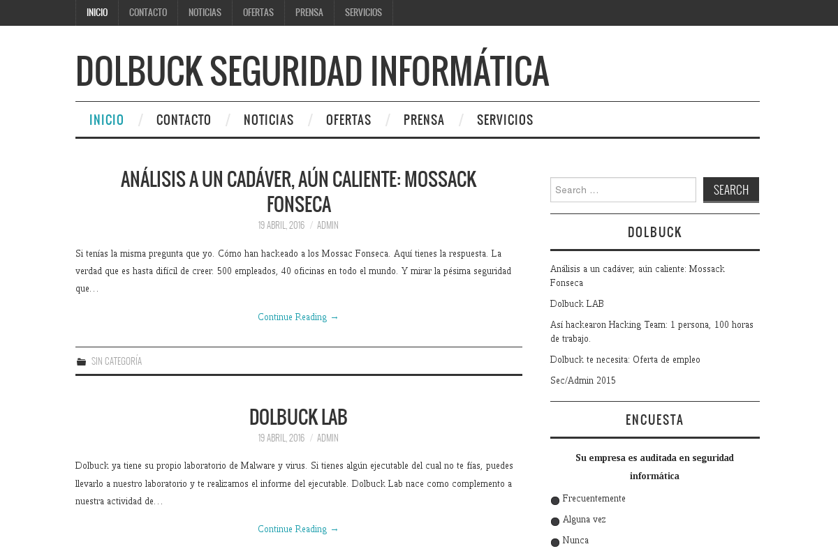 Blog de Dolbuck Lab, la división de Ciberseguridad donde se subirán los últimos avances de la empresa.