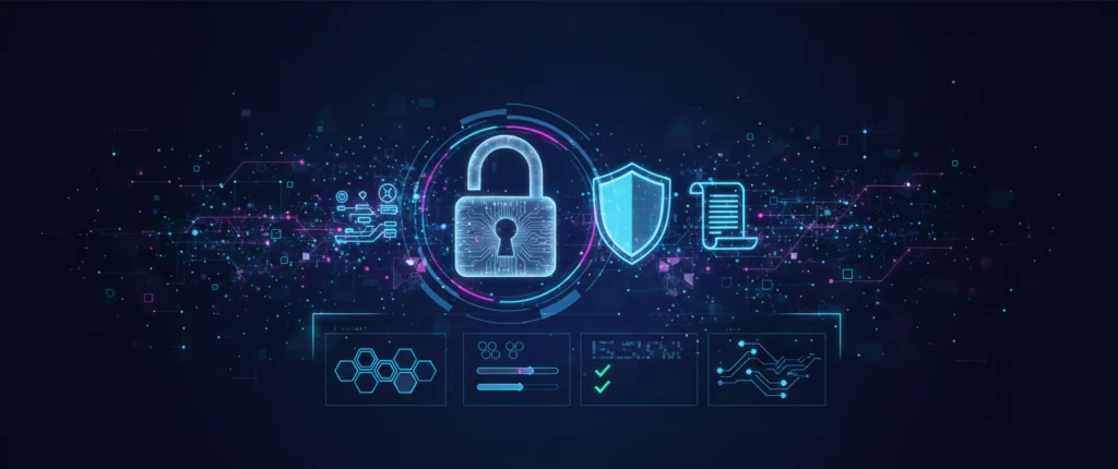 Delegado de Protección de Datos Ilustración del servicio Contratar DPO de Dolbuck mostrando seguridad digital, control de datos y cumplimiento RGPD y LOPDGDD